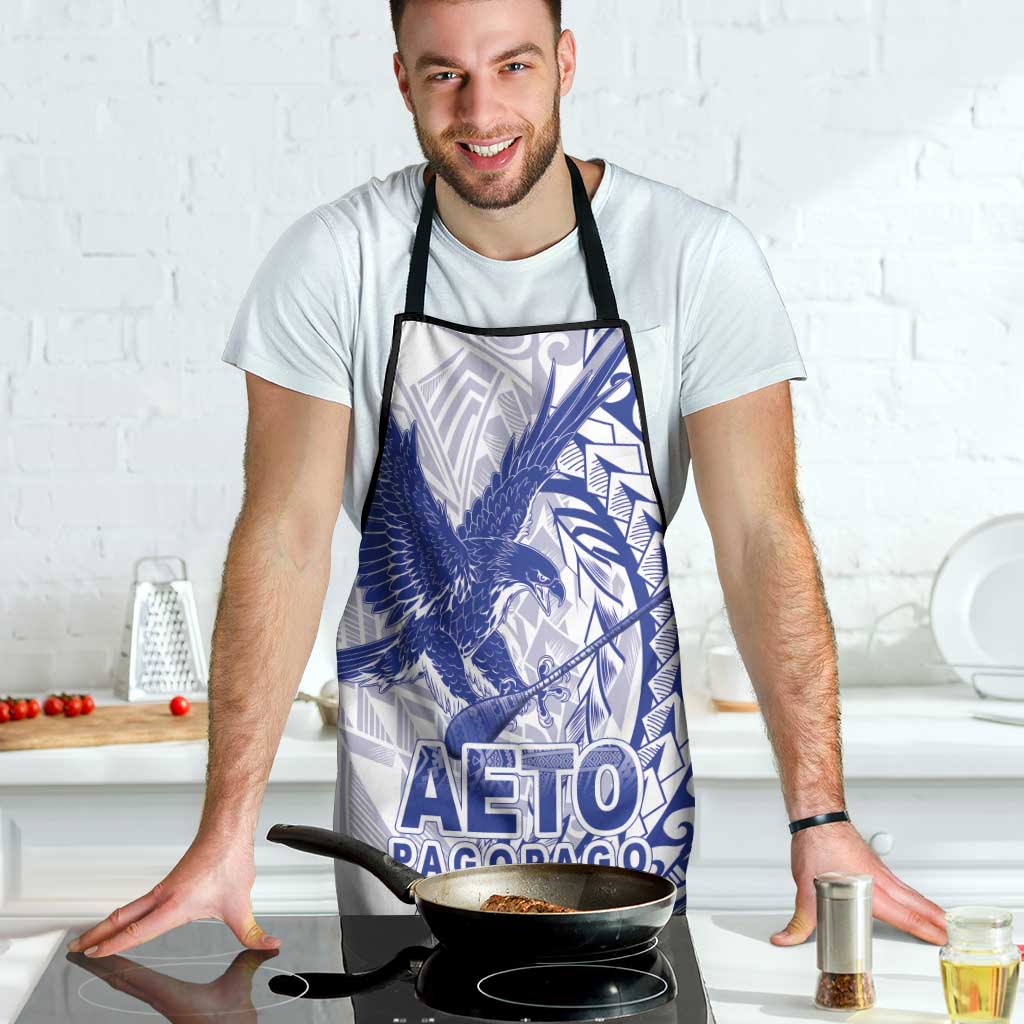 Samoa Pago Pago Aeto Apron Wingstyle Blue-White Color - Polynesian Pride