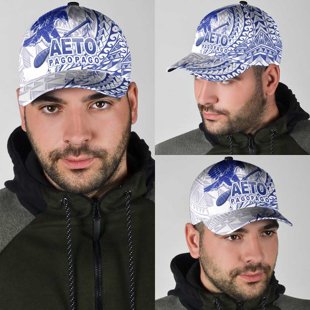 American Samoa Pago Pago Aeto Classic Cap Wingstyle Blue-White Color - Polynesian Pride