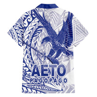 American Samoa Pago Pago Aeto Family Matching Long Sleeve Bodycon Dress and Hawaiian Shirt Wingstyle Blue-White Color LT03 - Polynesian Pride