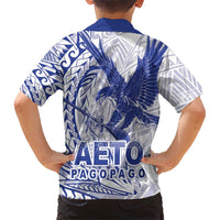 American Samoa Pago Pago Aeto Kid Hawaiian Shirt Wingstyle Blue-White Color LT03 - Polynesian Pride