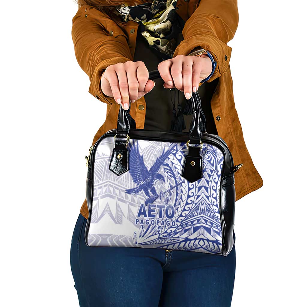 Samoa Pago Pago Aeto Shoulder Handbag Wingstyle Blue-White Color - Polynesian Pride