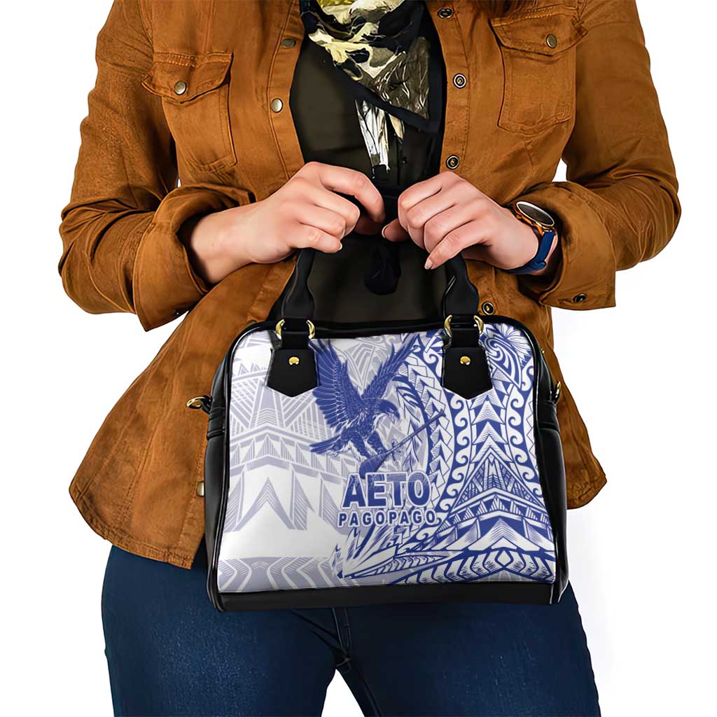 Samoa Pago Pago Aeto Shoulder Handbag Wingstyle Blue-White Color - Polynesian Pride