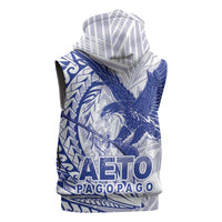 American Samoa Pago Pago Aeto Sleeveless Zip Hoodie Wingstyle Blue-White Color LT03