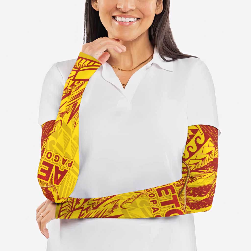 Samoa Pago Pago Aeto Arm Sleeves Wingstyle Red-Gold Color - Polynesian Pride