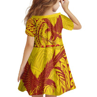 American Samoa Pago Pago Aeto Family Matching Tank Maxi Dress and Hawaiian Shirt Wingstyle Red-Gold Color LT03 - Polynesian Pride