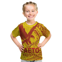 American Samoa Pago Pago Aeto Kid T Shirt Wingstyle Red-Gold Color LT03 Yellow - Polynesian Pride