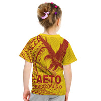 American Samoa Pago Pago Aeto Kid T Shirt Wingstyle Red-Gold Color LT03 - Polynesian Pride
