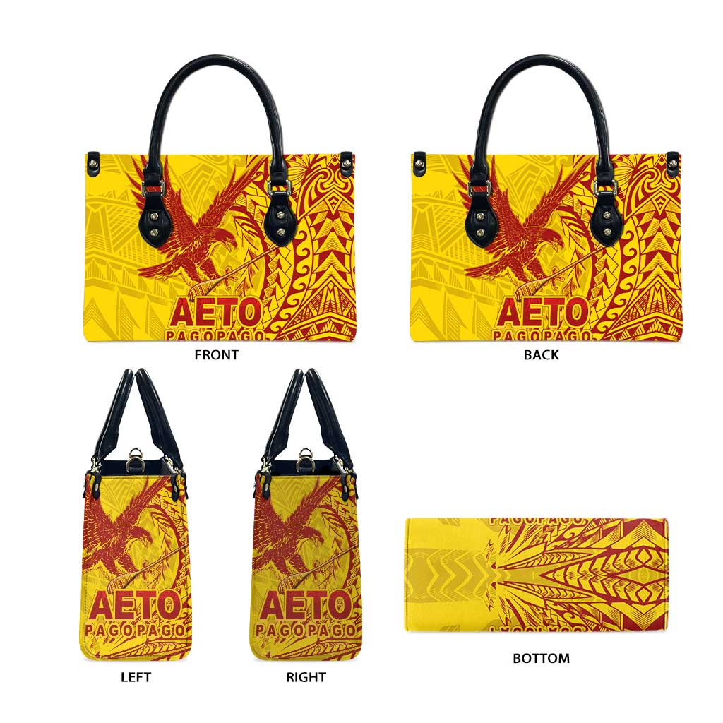 Samoa Pago Pago Aeto Leather Bag Wingstyle Red-Gold Color - Polynesian Pride