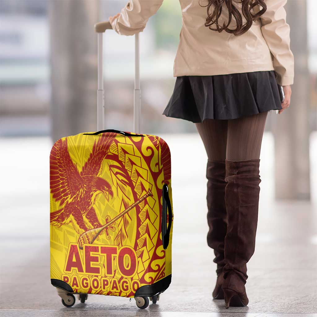 Samoa Pago Pago Aeto Luggage Cover Wingstyle Red-Gold Color - Polynesian Pride