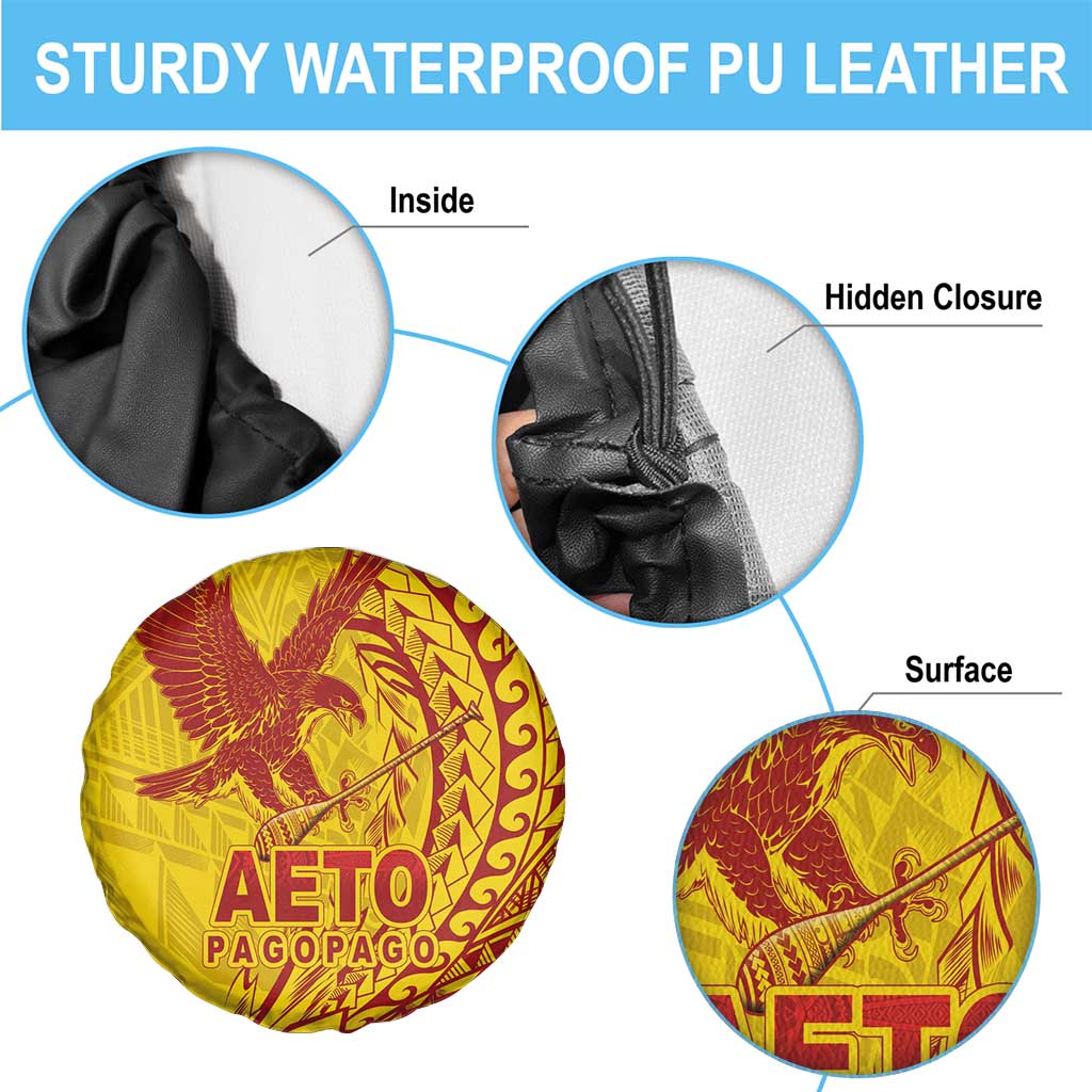 Samoa Pago Pago Aeto Spare Tire Cover Wingstyle Red-Gold Color - Polynesian Pride