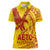 Samoa Pago Pago Aeto Women Polo Shirt Wingstyle Red-Gold Color - Polynesian Pride