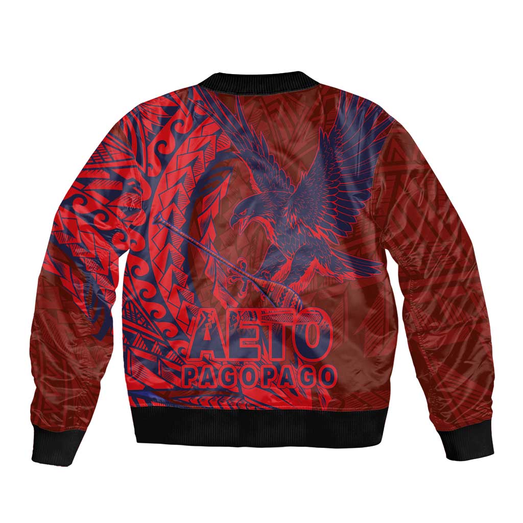 Samoa Pago Pago Aeto Bomber Jacket Wingstyle Red-Blue Color - Polynesian Pride