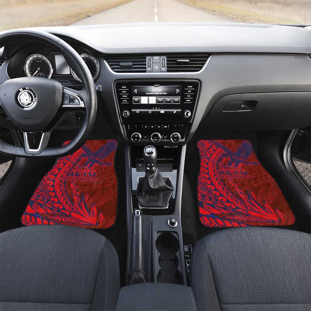 Samoa Pago Pago Aeto Car Mats Wingstyle Red-Blue Color - Polynesian Pride