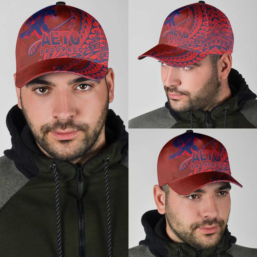 American Samoa Pago Pago Aeto Classic Cap Wingstyle Red-Blue Color - Polynesian Pride