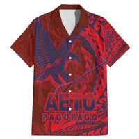American Samoa Pago Pago Aeto Family Matching Mermaid Dress and Hawaiian Shirt Wingstyle Red-Blue Color LT03 Dad's Shirt - Short Sleeve Red - Polynesian Pride