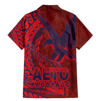 American Samoa Pago Pago Aeto Family Matching Mermaid Dress and Hawaiian Shirt Wingstyle Red-Blue Color LT03 - Polynesian Pride