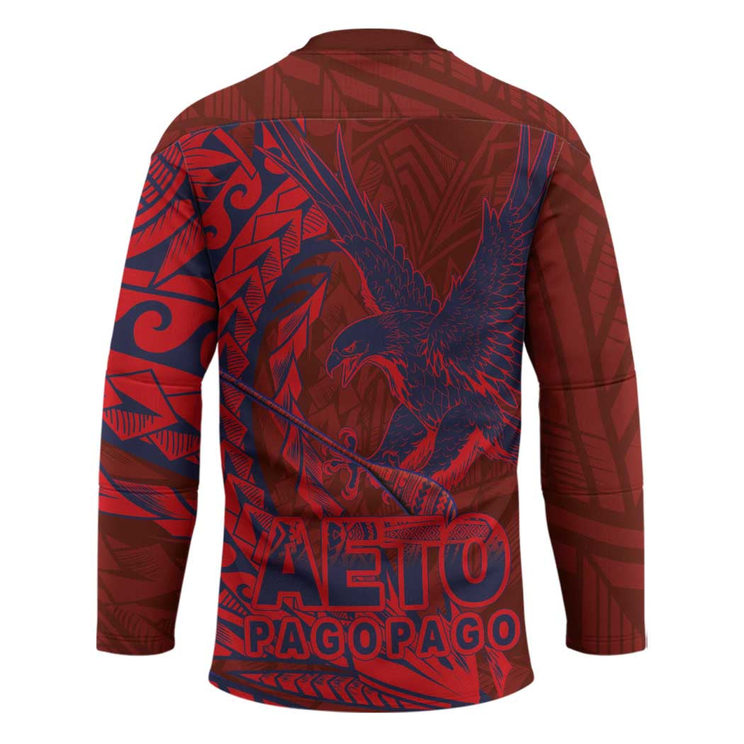 Samoa Pago Pago Aeto Hockey Jersey Wingstyle Red-Blue Color - Polynesian Pride
