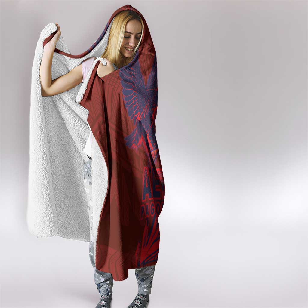 Samoa Pago Pago Aeto Hooded Blanket Wingstyle Red-Blue Color - Polynesian Pride