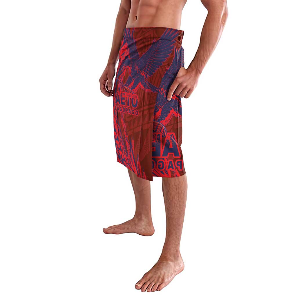 Samoa Pago Pago Aeto Lavalava Wingstyle Red-Blue Color - Polynesian Pride