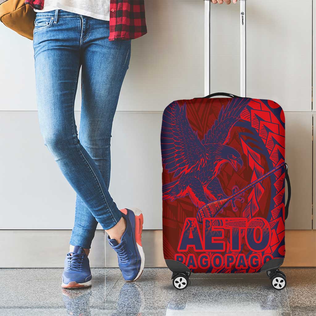 Samoa Pago Pago Aeto Luggage Cover Wingstyle Red-Blue Color - Polynesian Pride