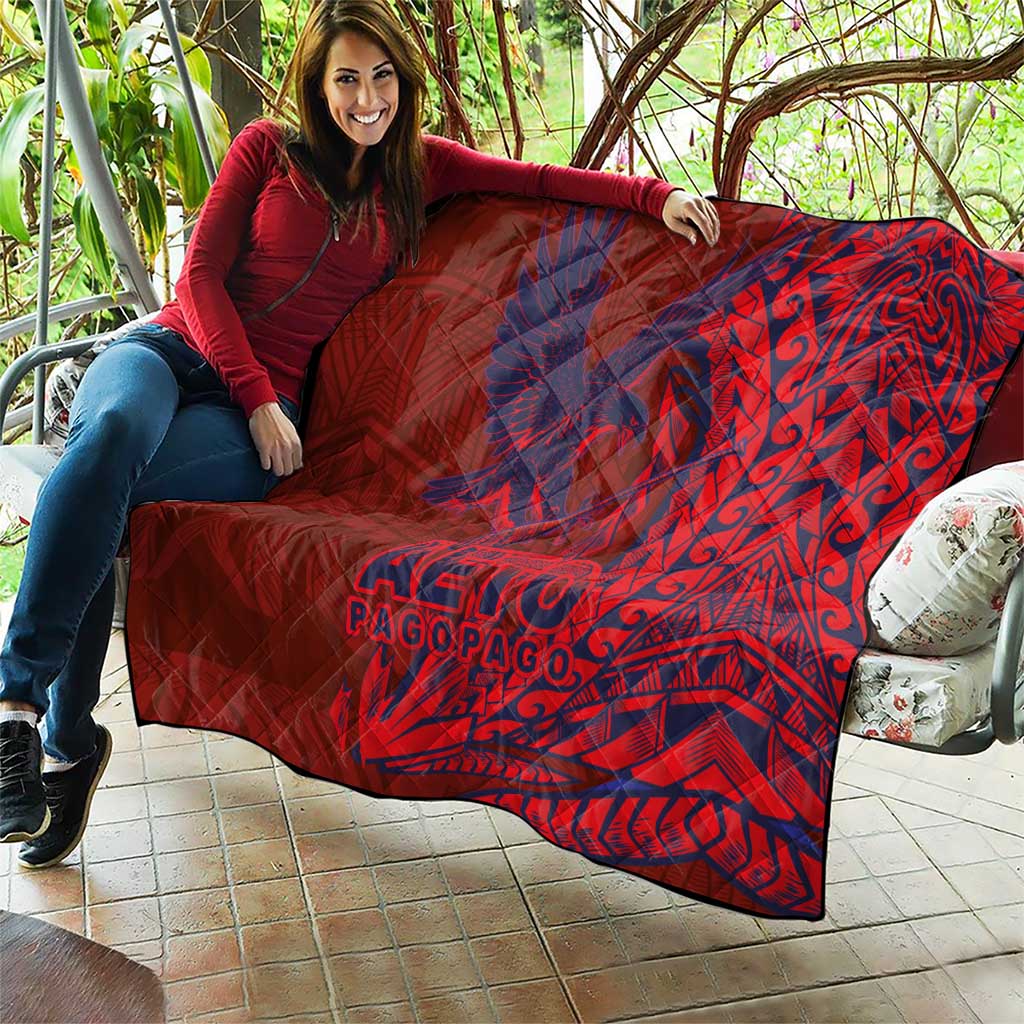 Samoa Pago Pago Aeto Quilt Wingstyle Red-Blue Color - Polynesian Pride