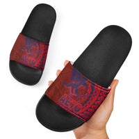 Samoa Pago Pago Aeto Slide Sandals Wingstyle Red-Blue Color - Polynesian Pride