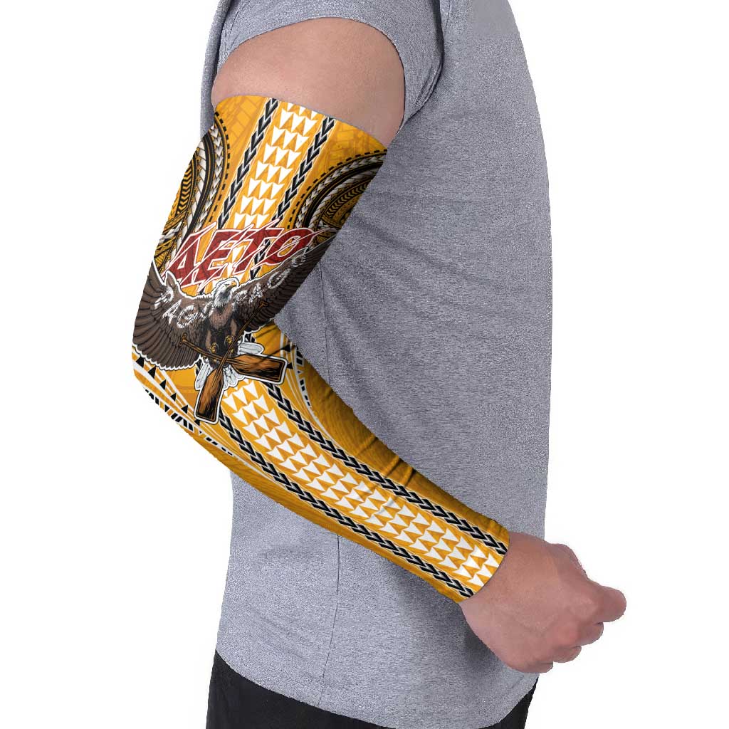 Samoa Pago Pago Aeto Arm Sleeves Bald Eagle with Polynesian Art Tattoos - Polynesian Pride