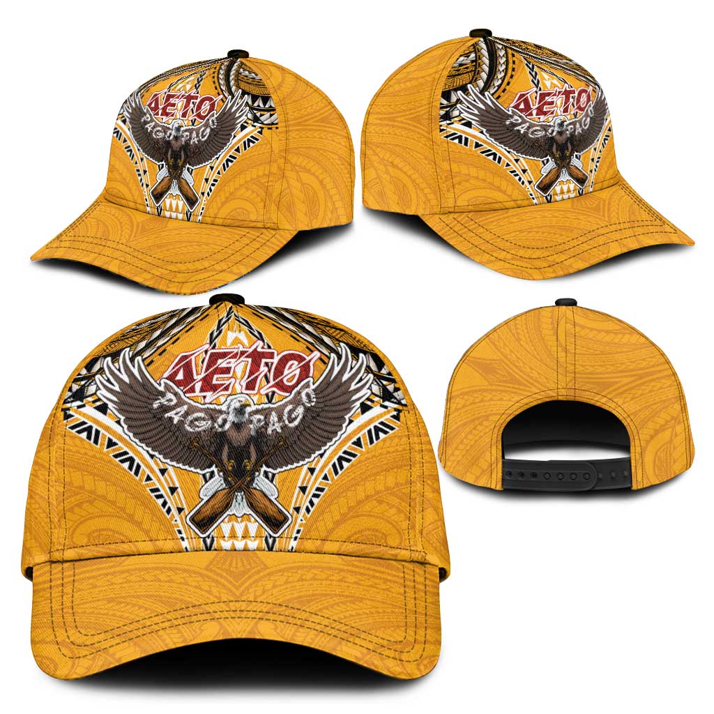 American Samoa Pago Pago Aeto Classic Cap Bald Eagle with Polynesian Art Tattoos - Polynesian Pride
