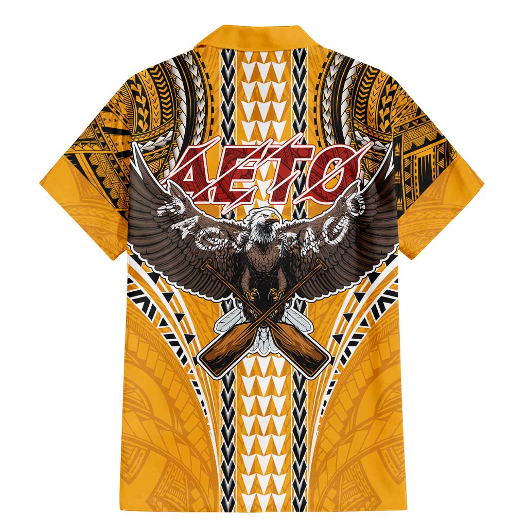 American Samoa Pago Pago Aeto Family Matching Mermaid Dress and Hawaiian Shirt Bald Eagle with Polynesian Art Tattoos LT03 - Polynesian Pride