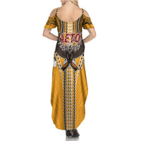 American Samoa Pago Pago Aeto Family Matching Summer Maxi Dress and Hawaiian Shirt Bald Eagle with Polynesian Art Tattoos LT03 - Polynesian Pride