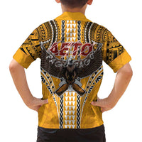 American Samoa Pago Pago Aeto Family Matching Tank Maxi Dress and Hawaiian Shirt Bald Eagle with Polynesian Art Tattoos LT03 - Polynesian Pride