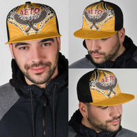 American Samoa Pago Pago Aeto Mesh Trucker Cap Bald Eagle with Polynesian Art Tattoos - Polynesian Pride