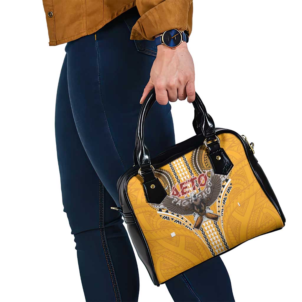 Samoa Pago Pago Aeto Shoulder Handbag Bald Eagle with Polynesian Art Tattoos - Polynesian Pride