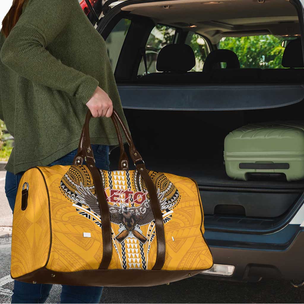 Samoa Pago Pago Aeto Travel Bag Bald Eagle with Polynesian Art Tattoos - Polynesian Pride