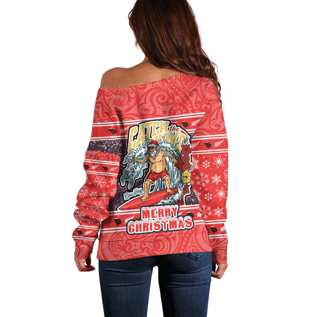 new-zealand-christmas-off-shoulder-sweater-santa-catch-the-wave-maori-pattern-retro-style