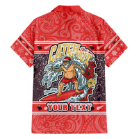 Custom New Zealand Christmas Family Matching Off Shoulder Long Sleeve Dress and Hawaiian Shirt Santa Catch The Wave Maori Pattern Retro Style LT03 - Polynesian Pride