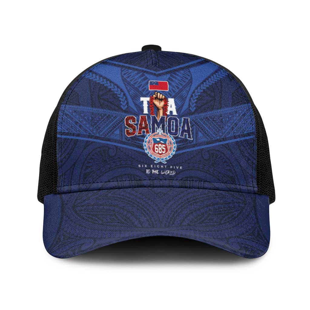 Custom Toa Samoa Rugby Baseball Net Cap Champions Six Eight Five - Polynesian Pride