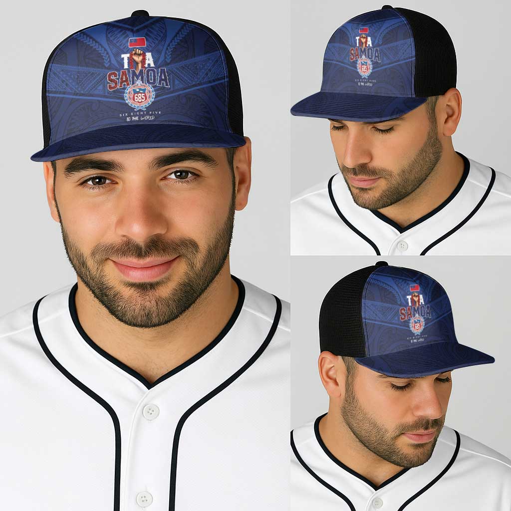 Custom Toa Samoa Rugby Baseball Net Cap Champions Six Eight Five - Polynesian Pride