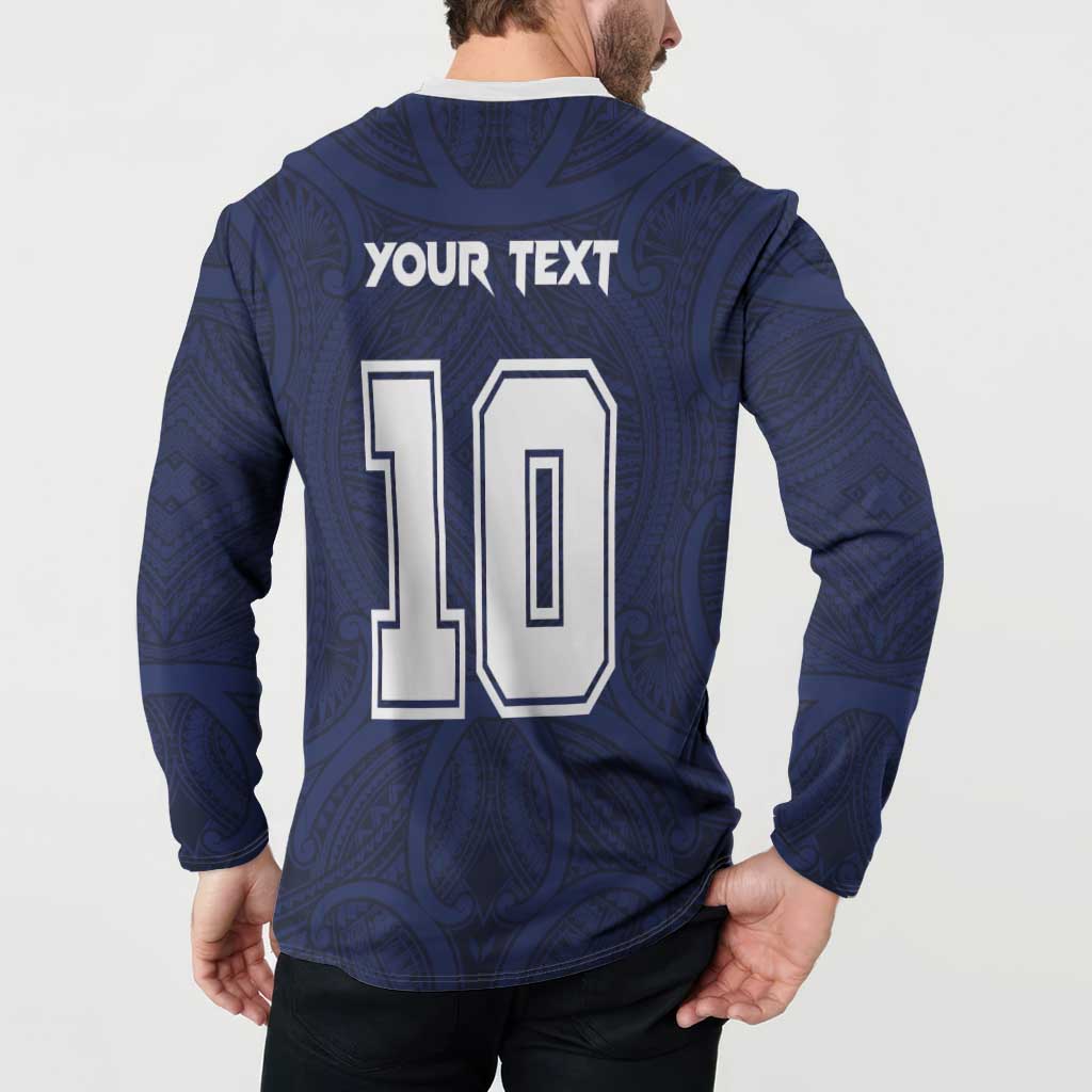 Custom Rugby Toa Samoa Button Sweatshirt Champions Six Eight Five - Polynesian Pride