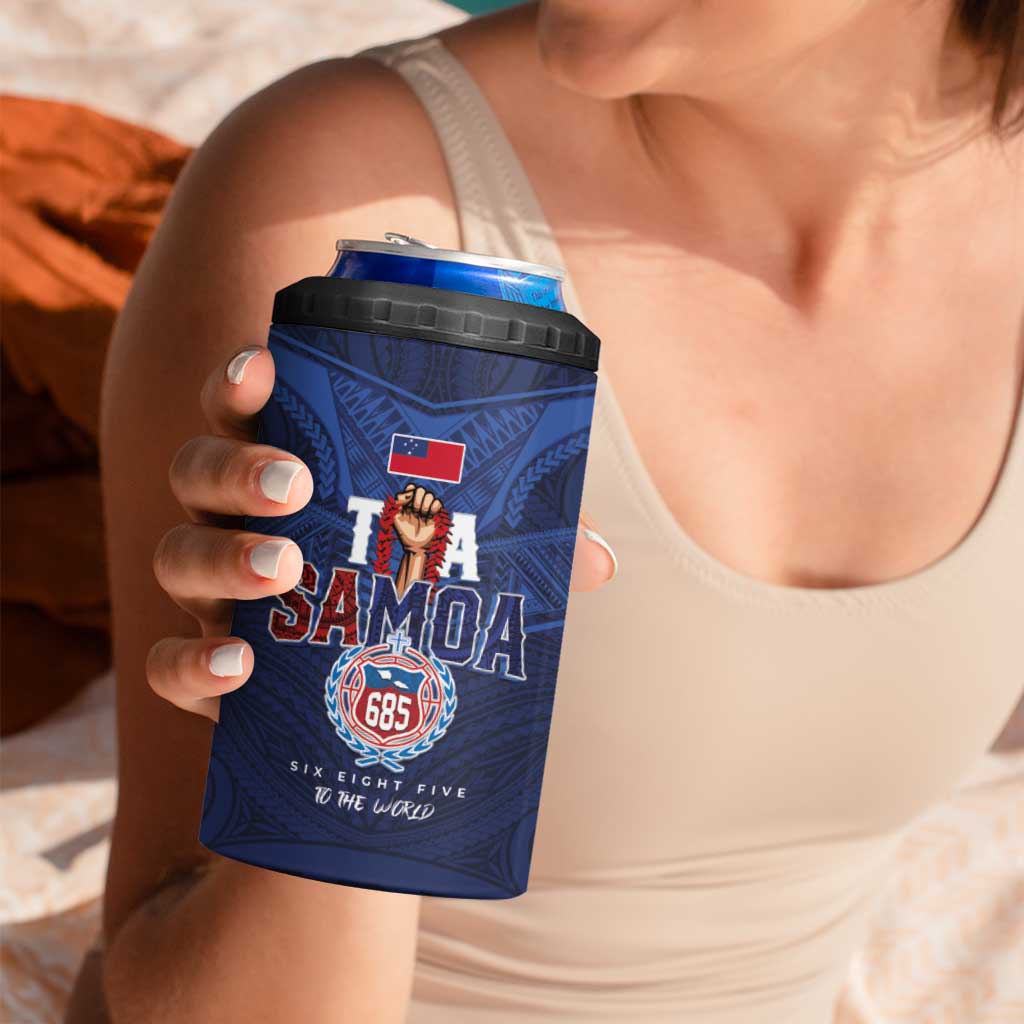 Custom Rugby Toa Samoa 4 in 1 Can Cooler Tumbler Champions Six Eight Five LT03 - Polynesian Pride