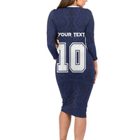 Custom Rugby Toa Samoa Family Matching Long Sleeve Bodycon Dress and Hawaiian Shirt Champions Six Eight Five LT03 - Polynesian Pride