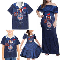 Custom Rugby Toa Samoa Family Matching Off Shoulder Maxi Dress and Hawaiian Shirt Champions Six Eight Five LT03 - Polynesian Pride