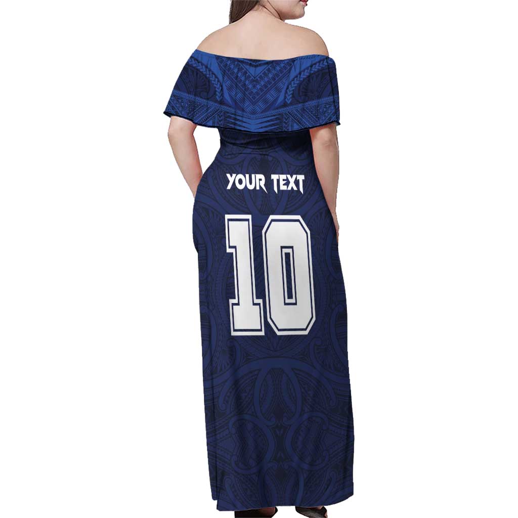 Custom Rugby Toa Samoa Family Matching Off Shoulder Maxi Dress and Hawaiian Shirt Champions Six Eight Five LT03 - Polynesian Pride