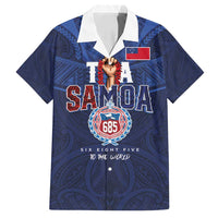 Custom Rugby Toa Samoa Family Matching Summer Maxi Dress and Hawaiian Shirt Champions Six Eight Five LT03 Dad's Shirt - Short Sleeve Blue - Polynesian Pride