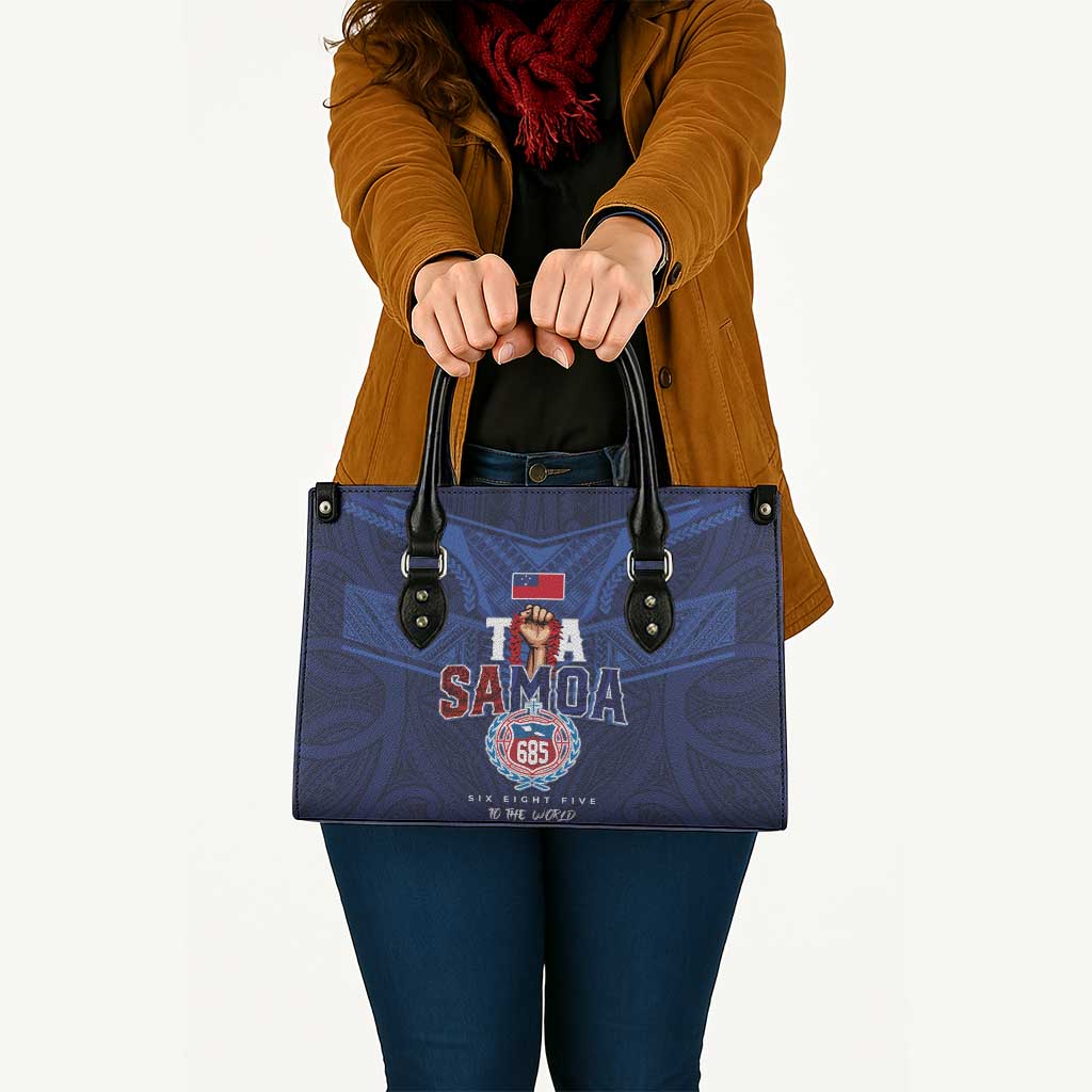 Rugby Toa Samoa Leather Bag Champions Six Eight Five - Polynesian Pride
