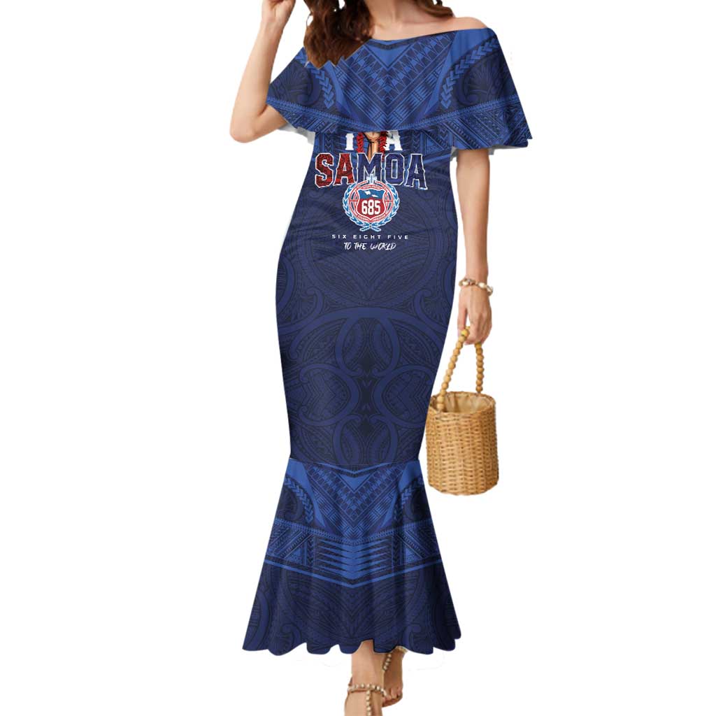 Custom Rugby Toa Samoa Mermaid Dress Champions Six Eight Five - Polynesian Pride