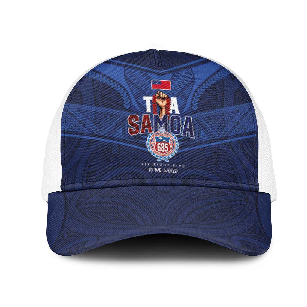 Custom Toa Samoa Rugby Mesh Trucker Cap Champions Six Eight Five - Polynesian Pride