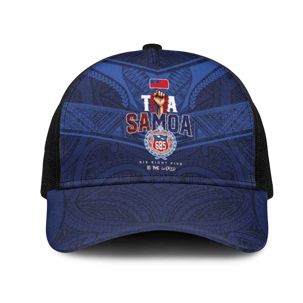 Custom Toa Samoa Rugby Mesh Trucker Cap Champions Six Eight Five - Polynesian Pride