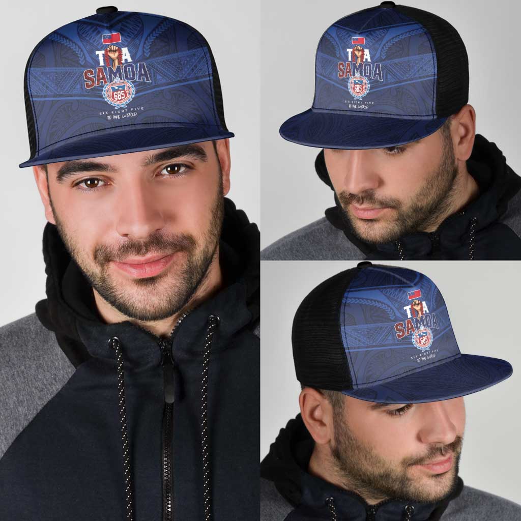 Custom Toa Samoa Rugby Mesh Trucker Cap Champions Six Eight Five - Polynesian Pride