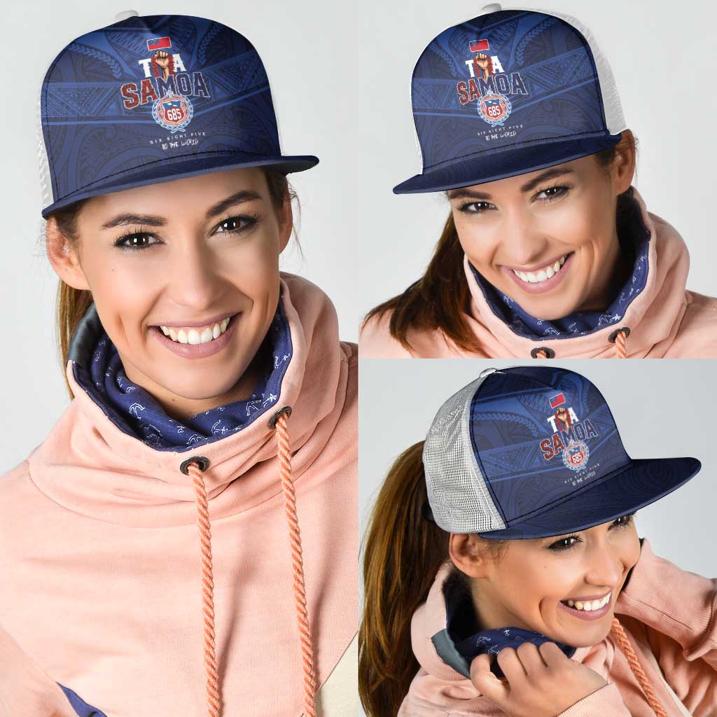 Custom Toa Samoa Rugby Mesh Trucker Cap Champions Six Eight Five - Polynesian Pride